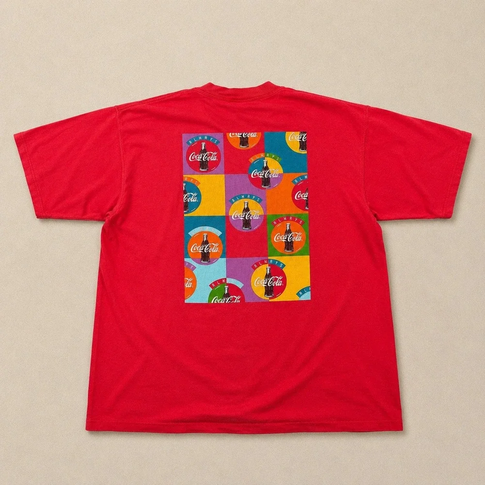Vintage Coca-Cola Always Red Graphic T-Shirt‎ XL Made in USA 90s Pop Art Tee
